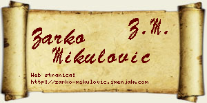 Žarko Mikulović vizit kartica